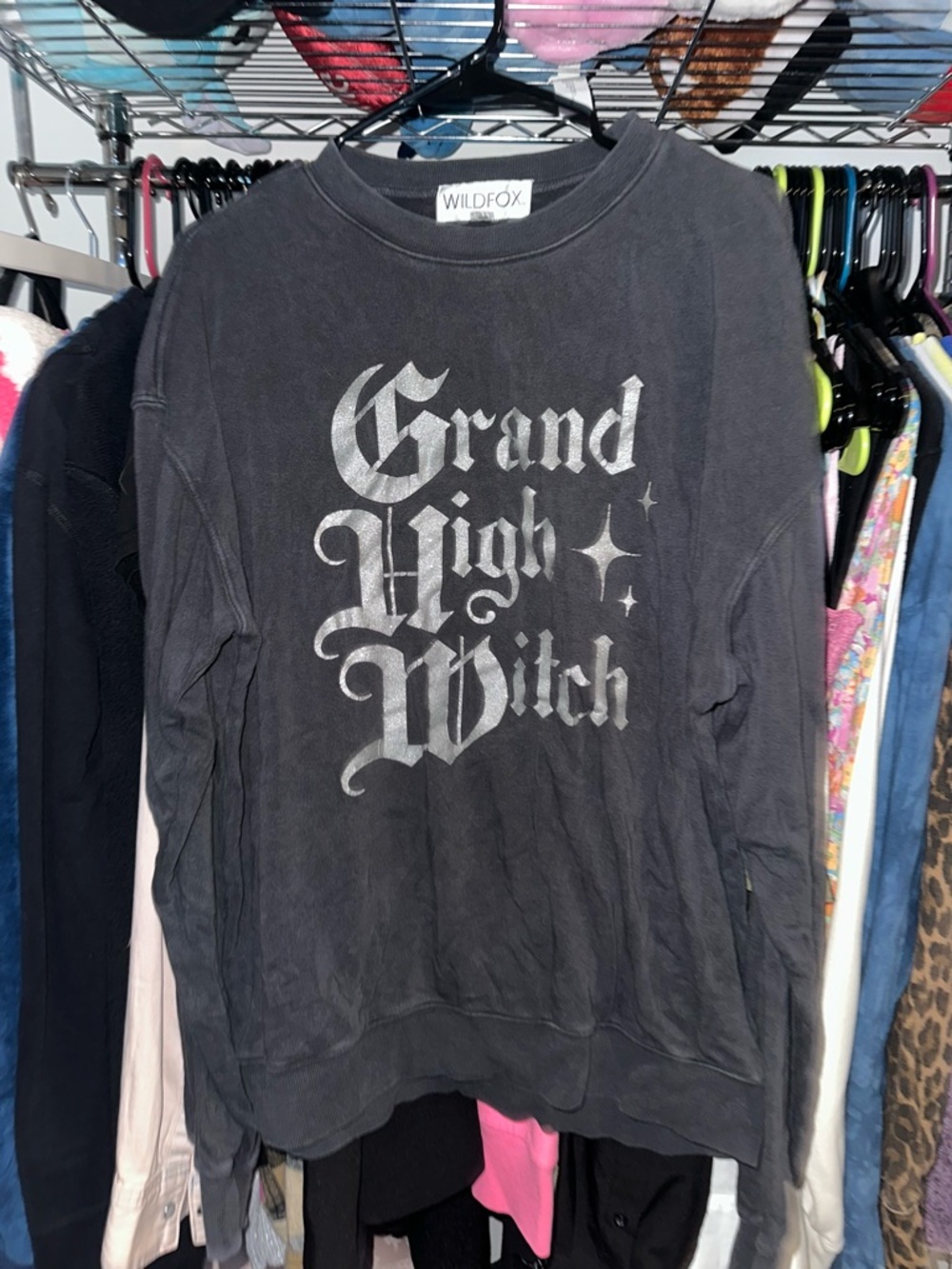 Wildfox Gray Crewneck Sweatshirt with Silver Label